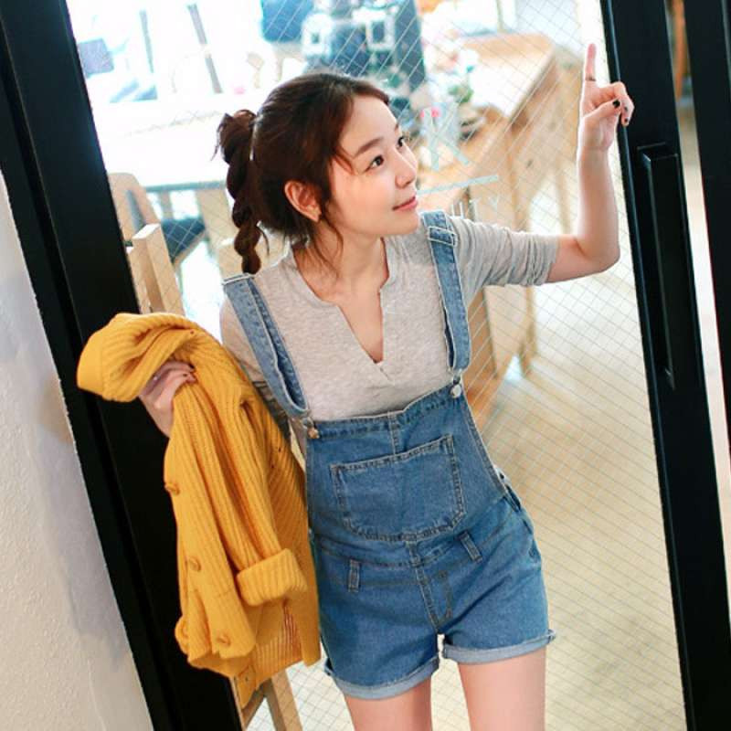 迪伦2014<em>韩国</em>新款韩版女装 <em>吊带</em>牛仔背带<em>短裤</em>