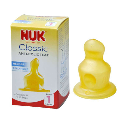 NUK 乳胶通气仿真奶嘴王 (1号 0-6个月 中园孔