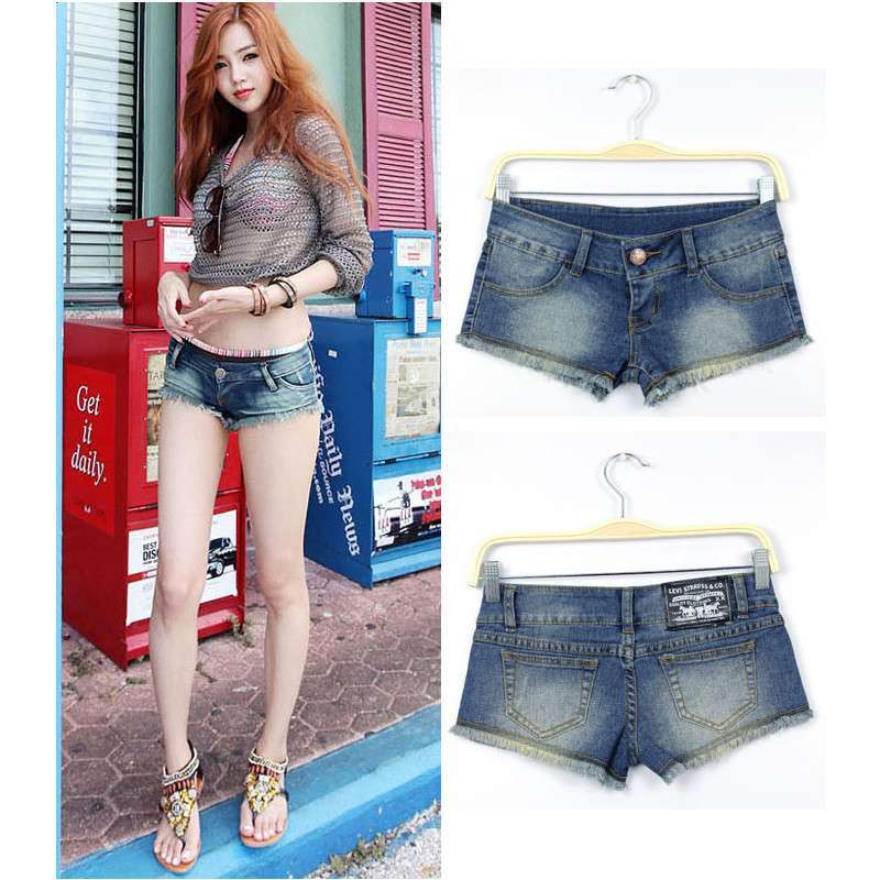 2014女装<em>夏</em>款辣妹牛仔<em>超短裤女休闲</em>显痕牛仔