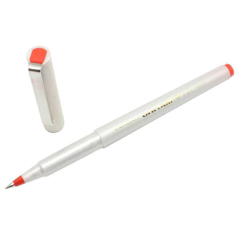三菱 UB-125 灰色杆一次性宝珠笔\/走珠笔 (红色