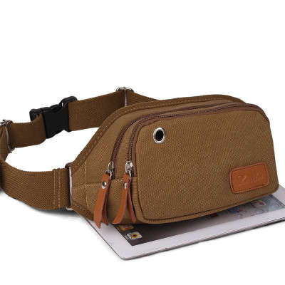 路西法腰包男帆布包韩版男士休闲包包男式小挎