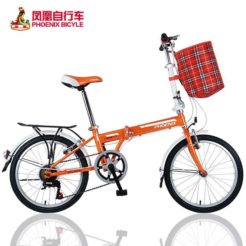 上海凤凰折叠车女式自行车6级变速20寸淑女儿