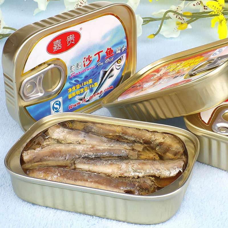 嘉贵油浸沙丁鱼罐头 户外野营旅行食品 即食海鲜水产罐头106g