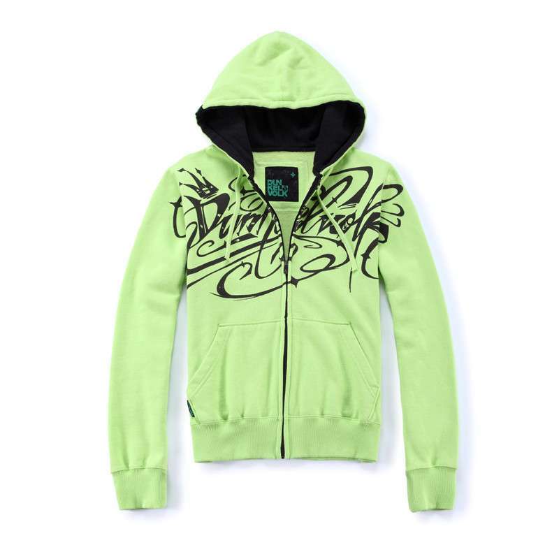 DUNKELVOLK 男式时尚涂鸦拉链开衫连帽卫衣