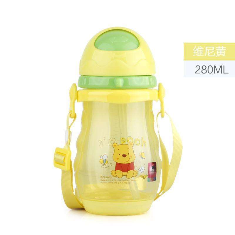 迪士尼幼儿水杯 儿童感温吸管杯 防漏训练杯水