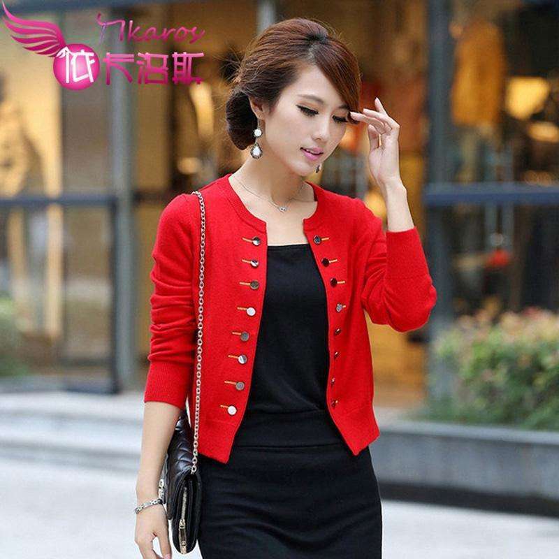 装韩版新款 时尚女装小西装小外套 修身短款毛
