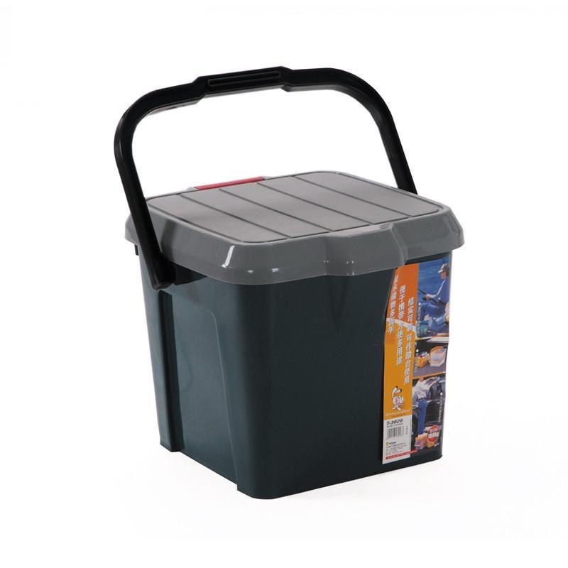 禧天龙 带盖车载收纳箱塑料工具箱钓鱼桶凳渔