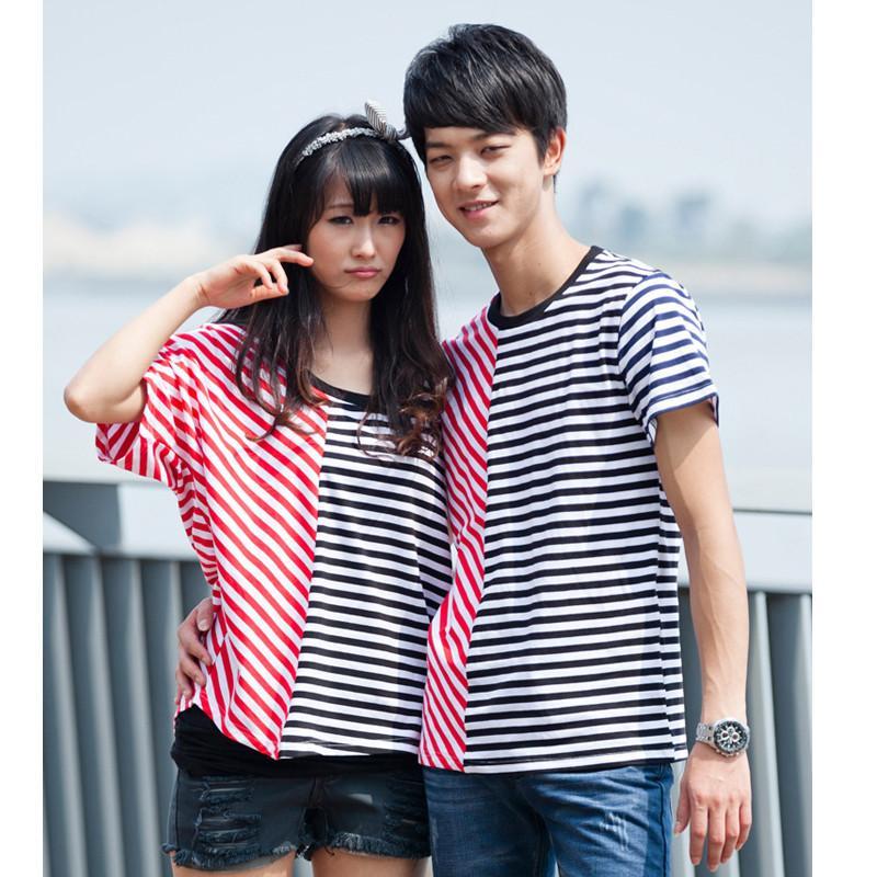 情侣装韩国夏装短袖2014款韩版男款t恤套装夏