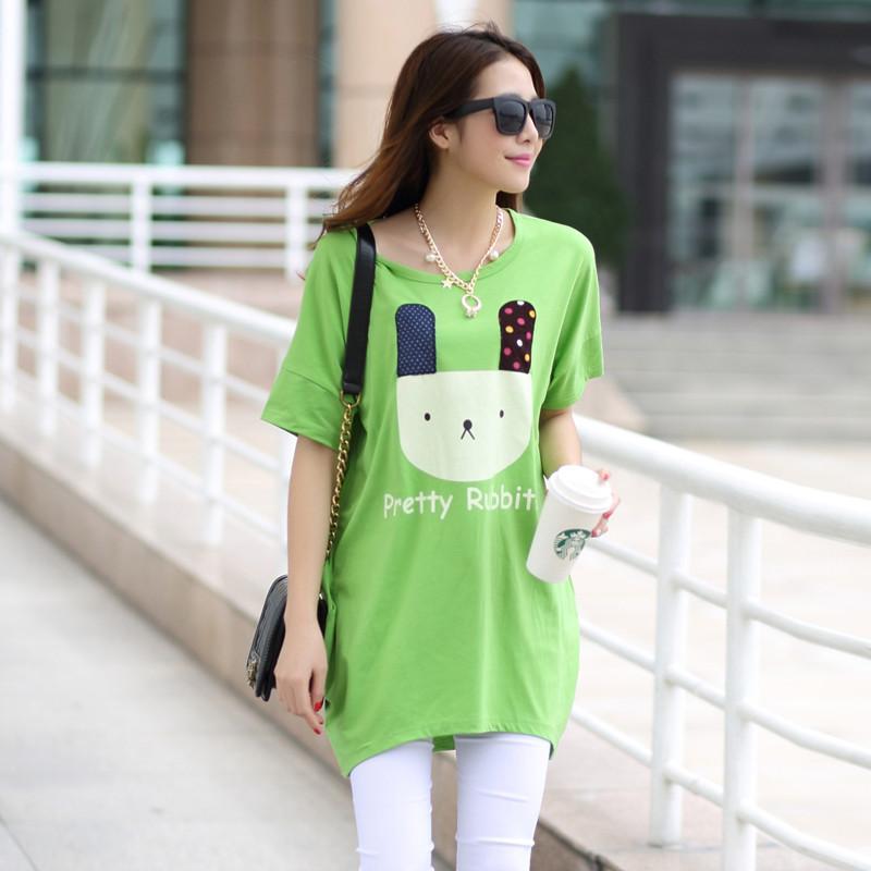 布衣妈咪 孕妇装夏装 韩国款贴布兔子孕妇T恤