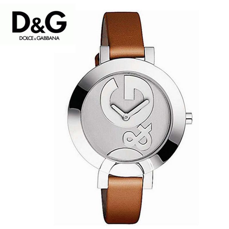 D&G手表 女款白\/棕\/银色时尚运动石英皮带腕