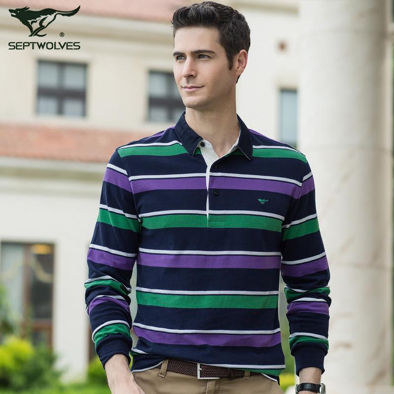 七匹狼长袖t恤 2014秋季新品 正品纯棉男装 男