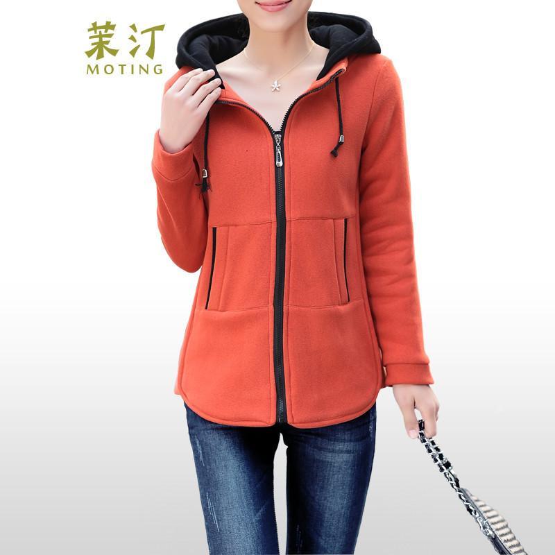 2014秋装新款女装韩版中长款卫衣风衣女修身