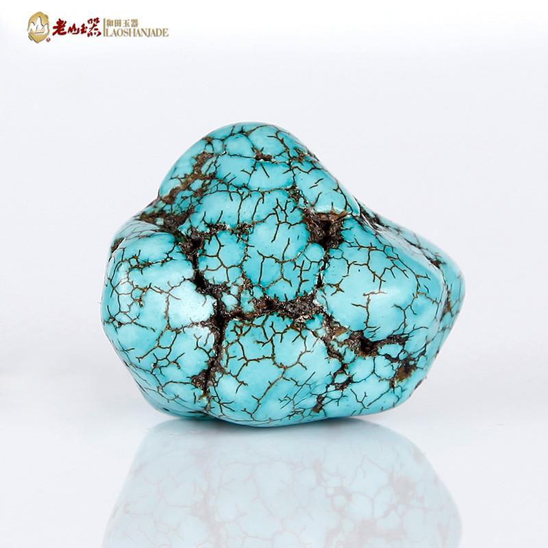 老山天然蓝松石原石随形 观赏石 家居办公小摆