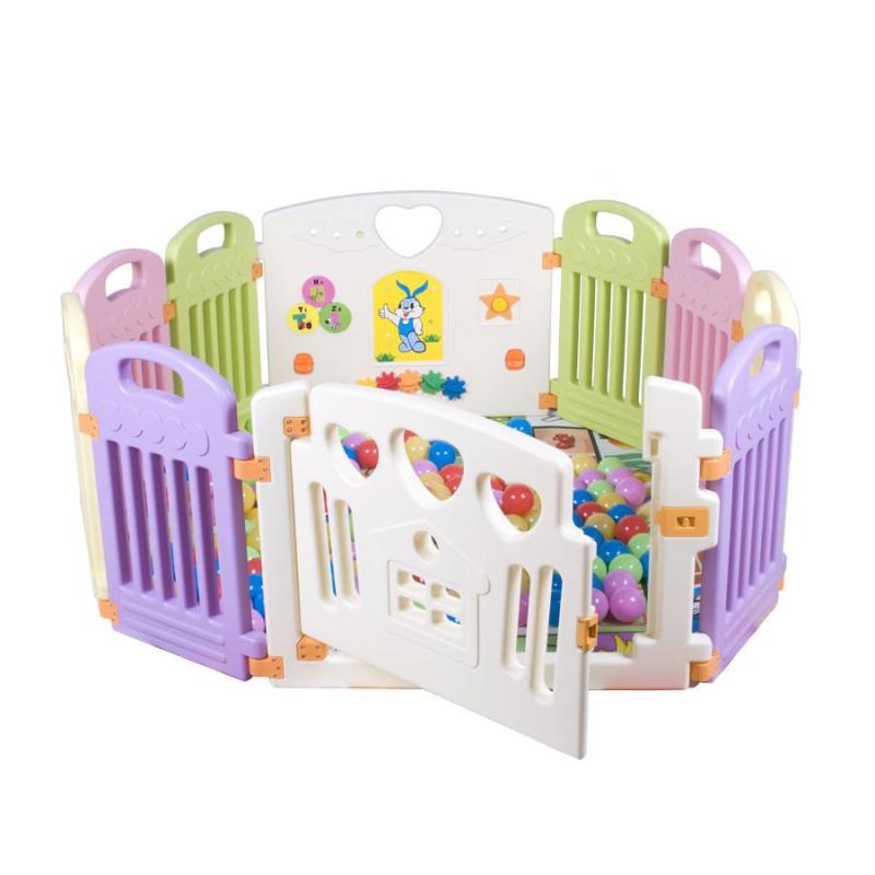 儿童游戏围栏宝宝学步栅栏婴儿爬行安全防护栏 8小片+1门栏+1游戏栏 AF25226
