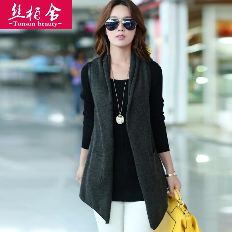 丝柏舍 2014秋装新款女装围巾领<em>无袖</em>A字版中