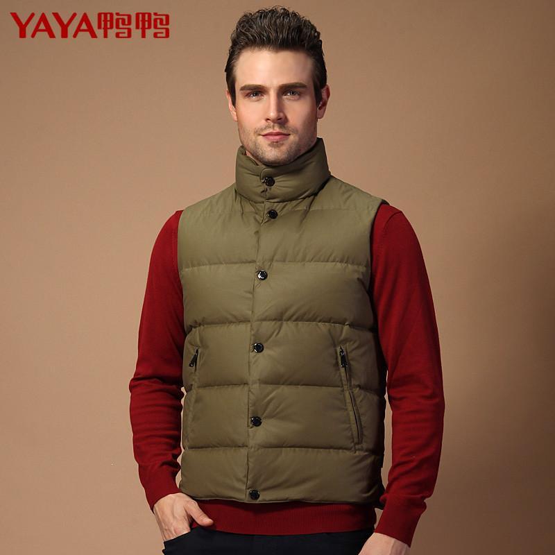 <em>鸭鸭</em> 2014秋冬新品羽绒<em>马甲</em> 短款<em>男</em>高领加厚保