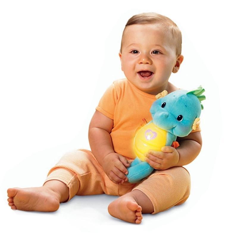费雪婴幼儿童玩具音乐声光宝宝安抚小海马 男