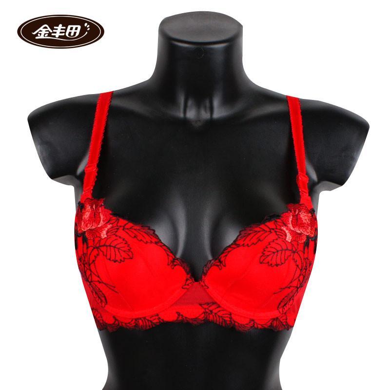 金丰田女士时尚刺绣<em>文胸</em> 调整型聚拢性感<em>胸罩</em>