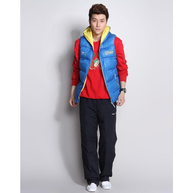 <em>鸿星尔克 运动马甲男款</em> 13044466 彩蓝/金黄 X