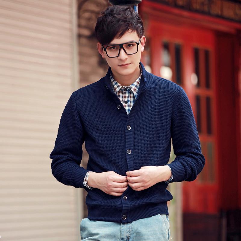 <em>男生</em>长袖毛衣针织<em>开衫</em>外套时尚休闲服饰韩版修