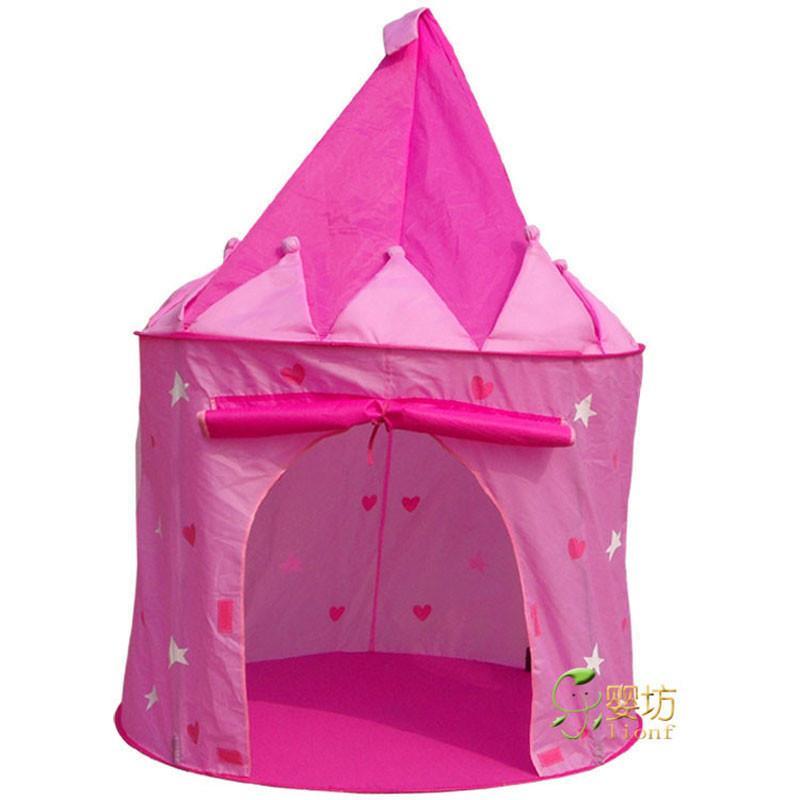 乐婴坊 粉色城堡帐篷 儿童粉公主户外室内两用