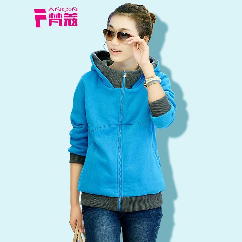 梵蔻<em>卫衣</em>女<em>开衫</em> 秋冬装新款女装韩版加厚拉链