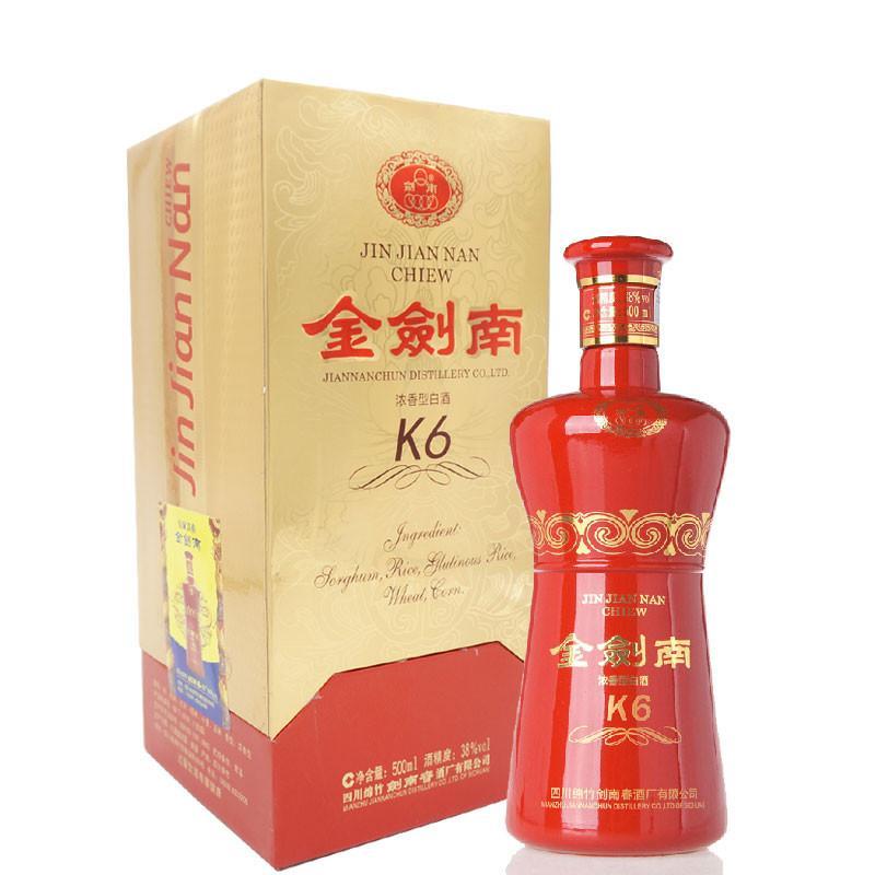 38度浓香型名酒剑南春金剑南K6无拉环装 500
