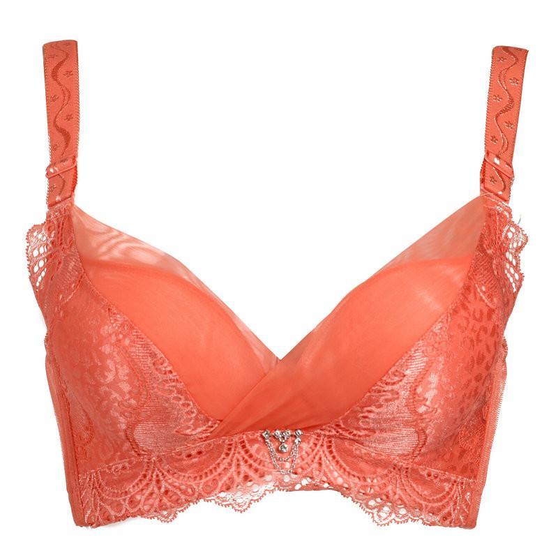 性感收副乳调整型聚拢文胸蕾丝小交叉全罩杯高