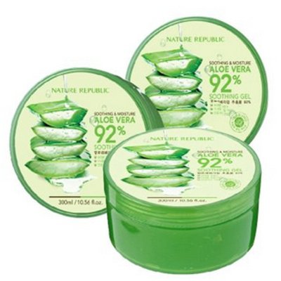 韩国nature republic自然乐园芦荟胶300ml 完美祛痘印