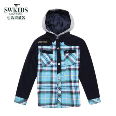 七匹狼童装SWKIDS 2014冬季新款<em>大男</em>童棉衣