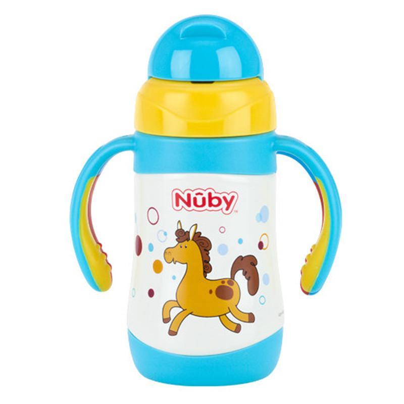 努比 不锈钢真空弹跳保温吸管杯280ml 婴儿保温杯宝宝喝水杯 10223小马【报价、价格、评测、参数】_保温用品_苏宁易购