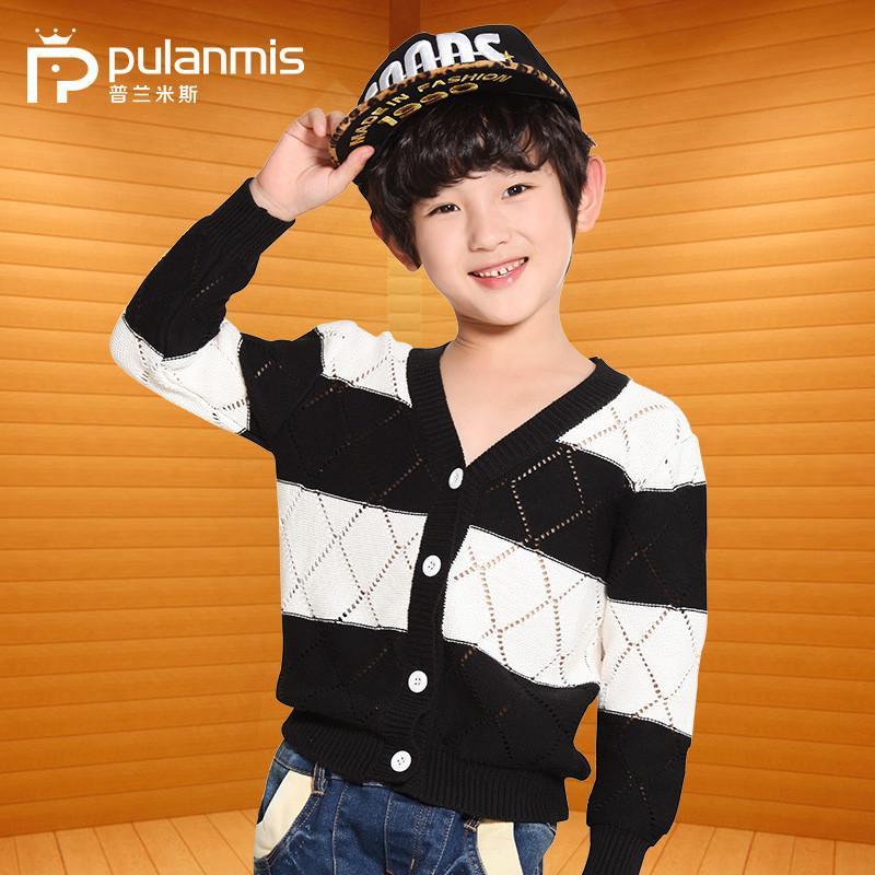 童装冬款条纹儿童毛衣 <em>男童针织衫开衫外套</em> 宝