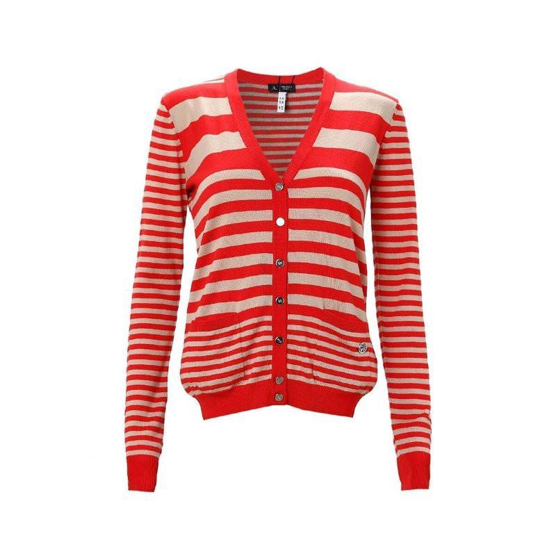 <em>ARMANI</em> JEANS <em>阿玛尼</em>牛仔 <em>女士</em>针织<em>开衫</em> 红色