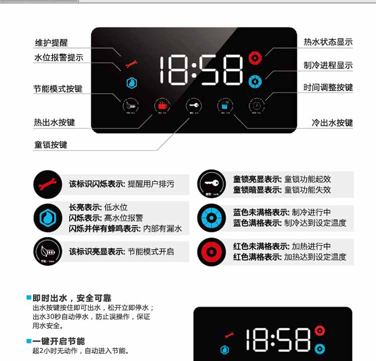 3M厨上式家用直饮净水器HWS-CT-H型智能触控温热型管线机 净水机