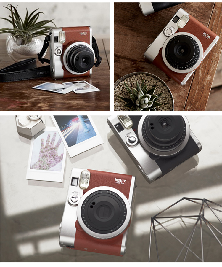 富士（FUJIFILM）INSTAX 一次成像相机立拍立得 mini90相机银棕 单机