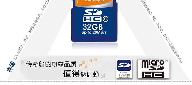 十铨(Team)32GB Class10 SD存储卡