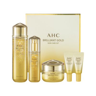 AHC 24K黄金蜗牛玻尿酸5件套 精华液60ml+水140ml+面霜50ml+眼霜5ml*2 补水保湿 滋养修