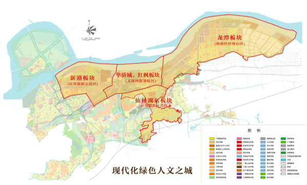 华侨城及红枫片区,仙林湖东侧片区,龙潭新城作详细的规划发展介绍