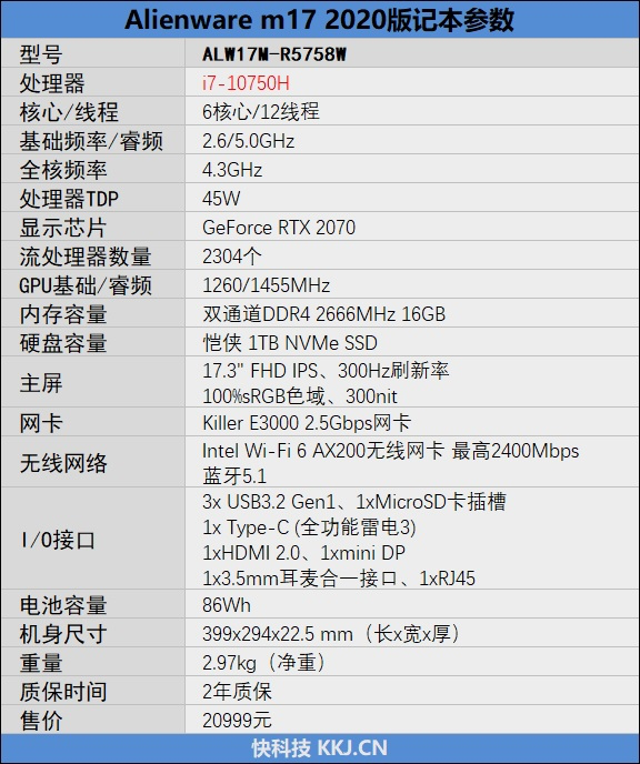 外星人m172020版评测