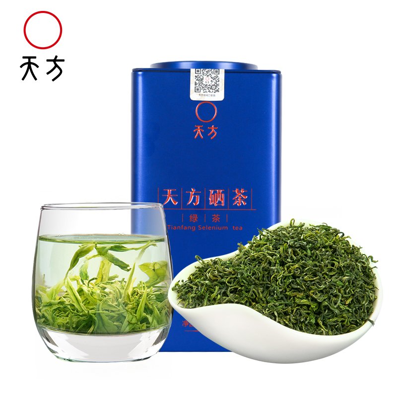 【中华特色】【买二送杯】池州馆天方200g/听明前特级II硒茶 烘青绿茶 安徽高山茶叶 石台硒茶华东