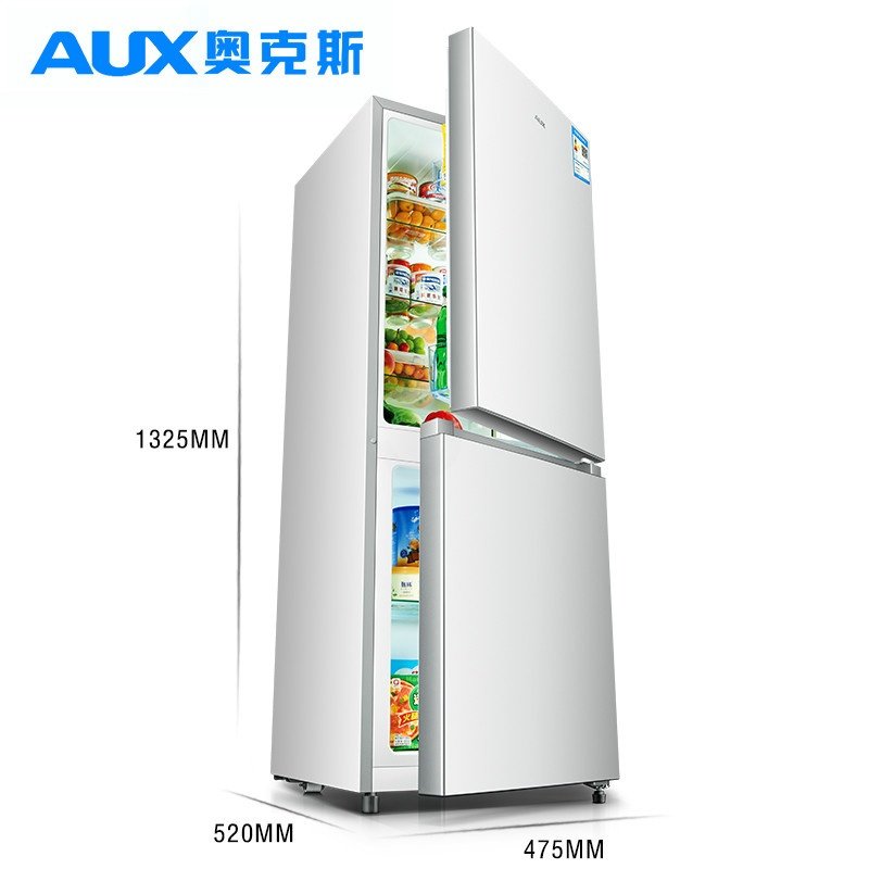 AUX/奥克斯146升双两门小型冰箱冷藏冷冻电冰箱小型宿舍家用节能4PZ9D3