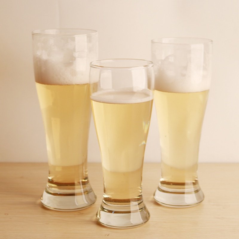 家用玻璃啤酒杯 德式精酿小麦啤酒杯纳丽雅 玻璃杯 小麦杯【410ml】(六只)