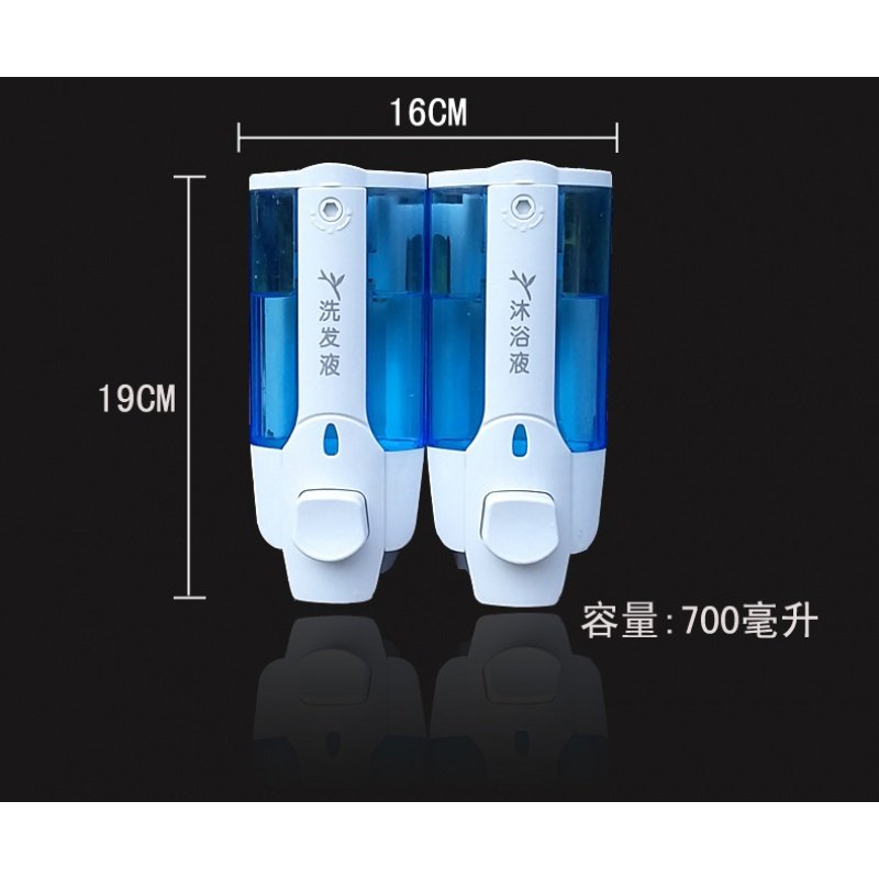 酒店宾馆壁挂皂液器闪电客双头沐浴露盒洗发水瓶卫浴洗手液盒子 欧款双头打标白色