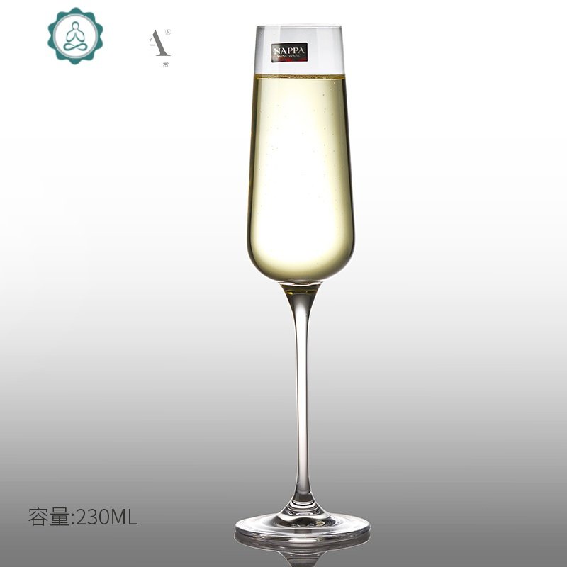 水晶红酒杯套装 大师高脚杯大号醒酒 家用葡萄酒杯礼盒酒具 封后 230ml单只香槟杯