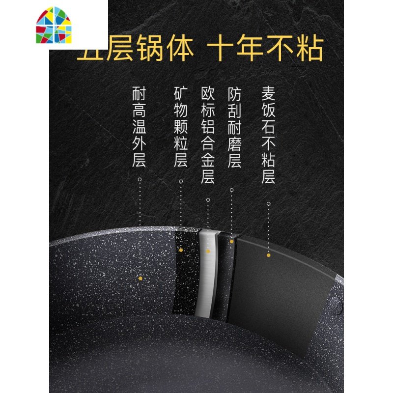 烙饼锅小锅平底锅电磁炉专用锅不粘沾锅迷你煎锅家用小号 FENGHOU 深灰色20cm+锅盖