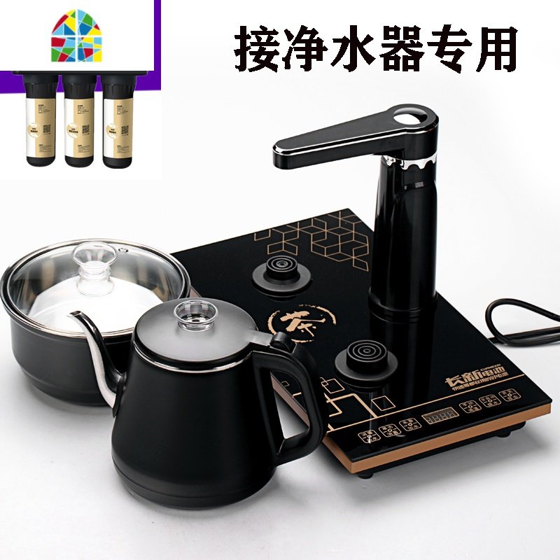 电茶炉全自动上水玻璃电热水壶烧水壶泡茶器煮茶器套装家用不锈钢 FENGHOU 净水器20*37黑色自动主机尺寸20*37