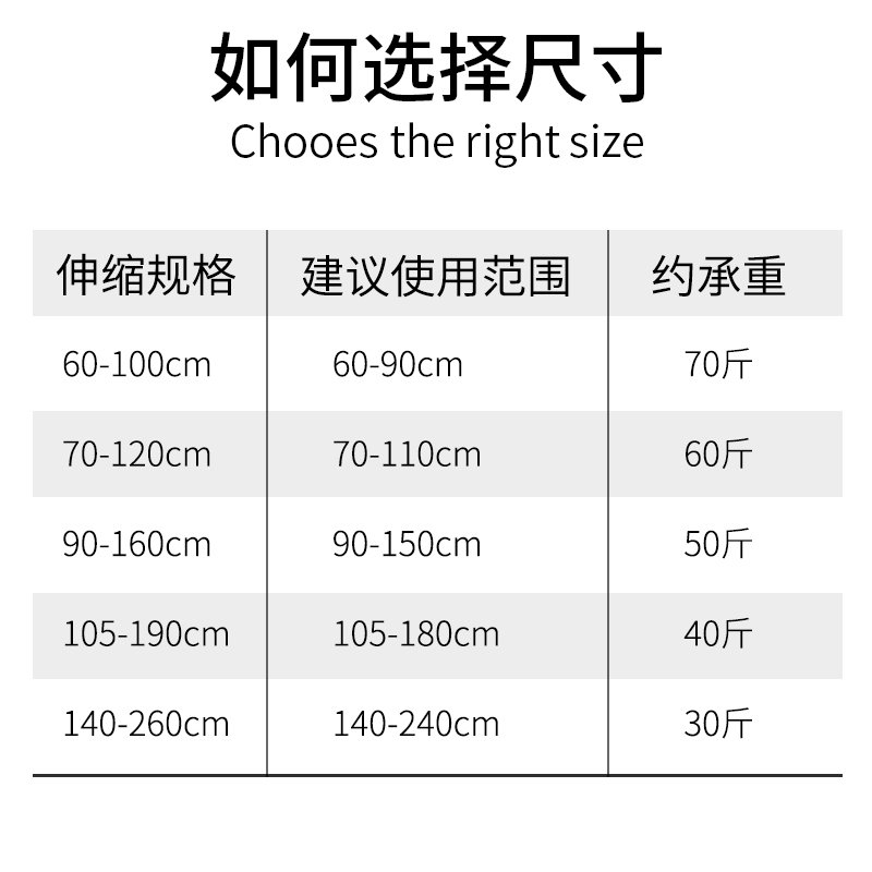 伸缩杆免打孔阳台晾衣杆阿斯卡利(ASCARI)卧室窗帘杆卫生间浴帘杆浴室撑杆帘杆子 百搭白（伸缩范围70-120）