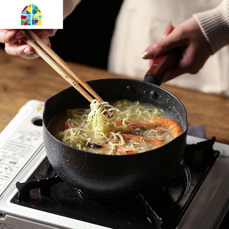 日式雪平锅日本泡面小奶锅不粘锅电磁炉锅辅食锅牛奶小锅煮锅汤锅 FENGHOU 20cm锤纹雪平锅带盖款【特惠】_896