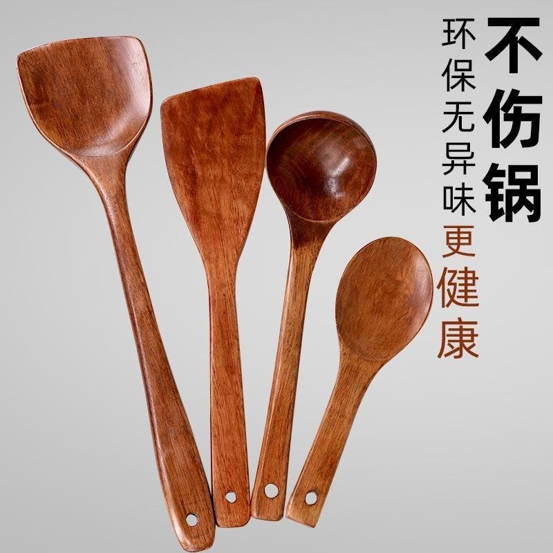 耐高温长柄木铲子炒菜锅铲实木家用不粘锅饭铲汤勺木勺子套装厨具 敬平 汤勺