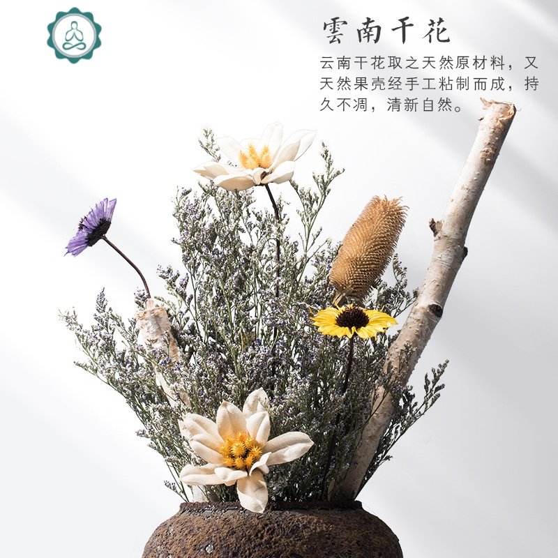 龙藤干枝树枝天然干花花束摆件花艺家居摆设客厅插花花瓶插花装饰 封后 藤杆果壳套装12 干花包